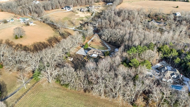 drone / aerial view featuring a rural view