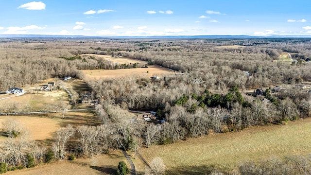 aerial view with a rural view