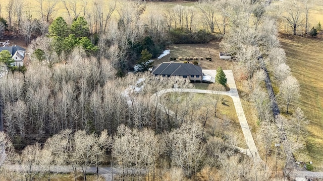 drone / aerial view with a rural view