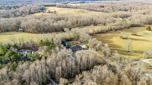 aerial view featuring a rural view