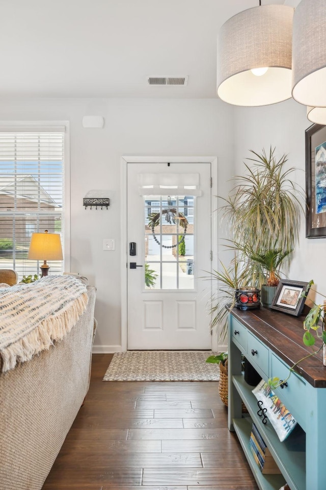 entryway featuring dark hardwood / wood-style flooring