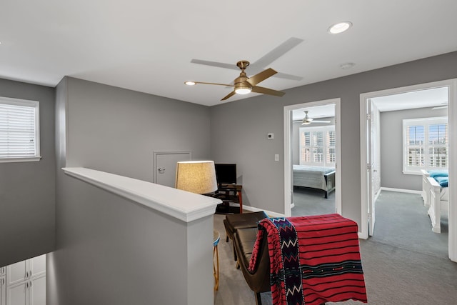 interior space with light colored carpet