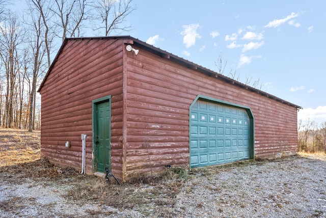 view of garage