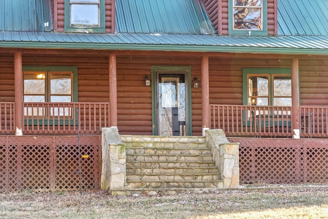 property entrance with a porch