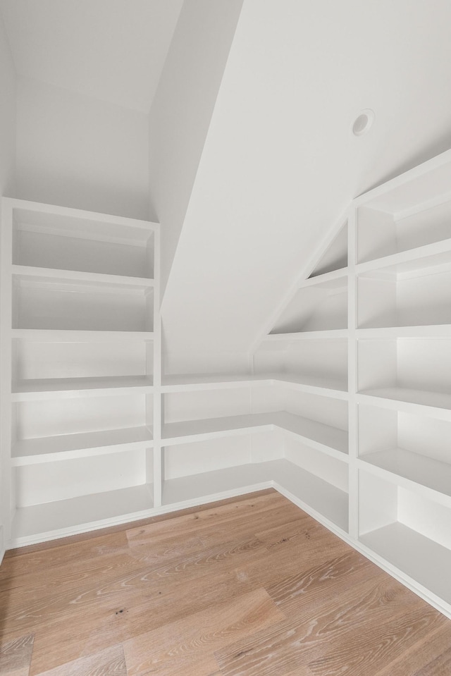 walk in closet featuring wood finished floors