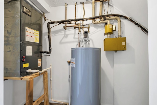 utility room with gas water heater