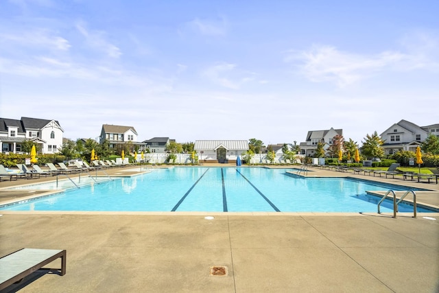 view of pool featuring a patio area