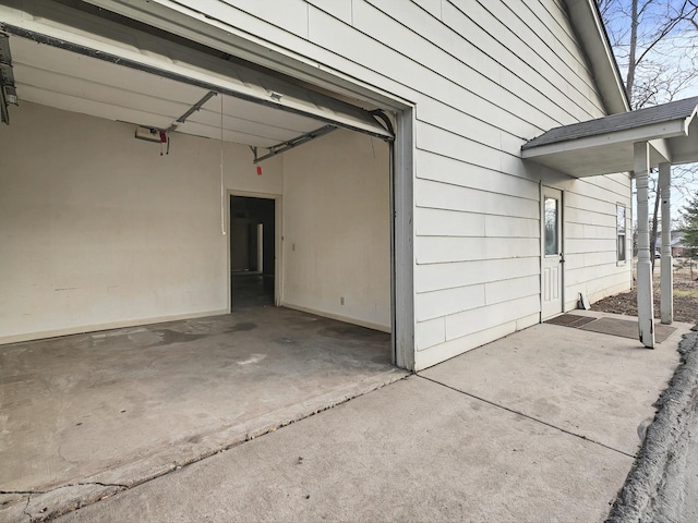 view of garage