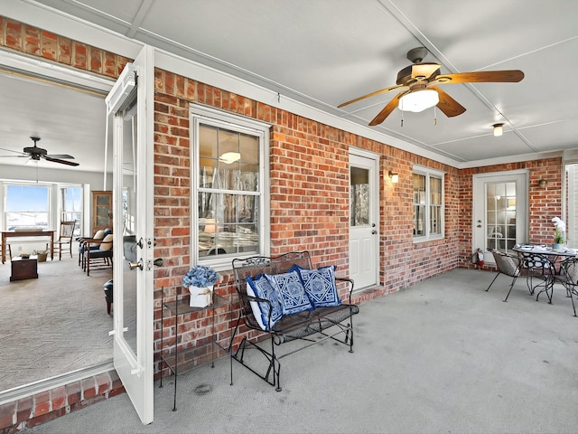 view of patio / terrace with ceiling fan