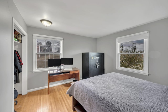 bedroom featuring light hardwood / wood-style flooring