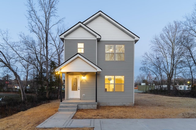 view of front of property with covered porch