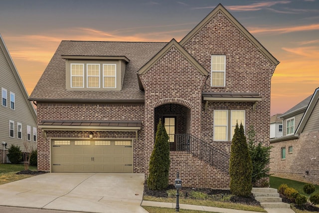 view of front of house featuring a garage