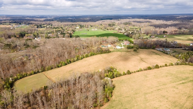 drone / aerial view with a rural view