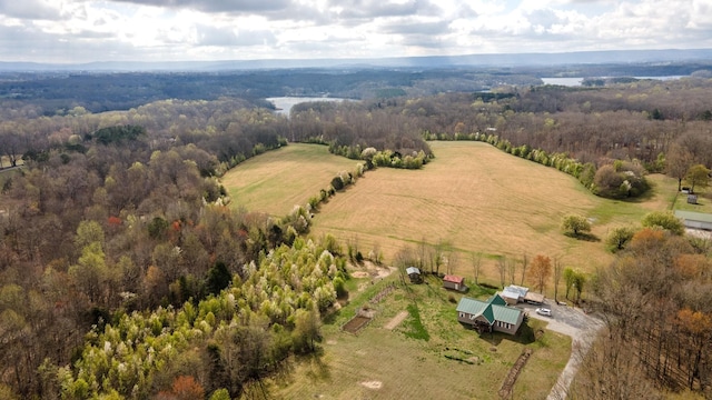 bird's eye view with a rural view