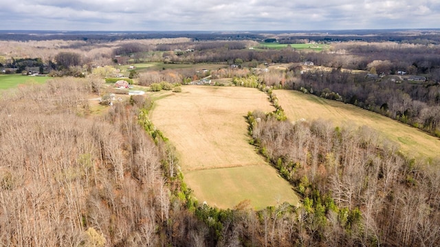 drone / aerial view featuring a rural view