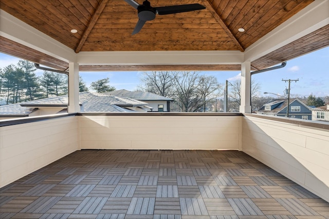 view of patio featuring a balcony