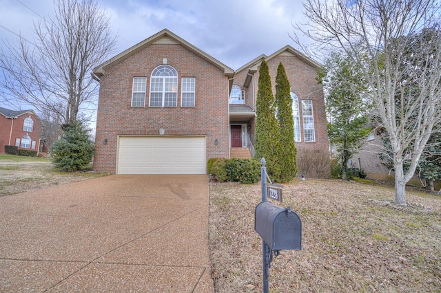 view of front property with a garage