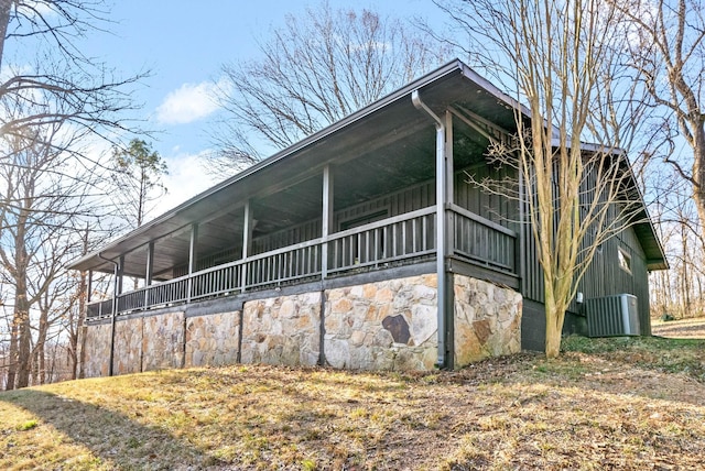 view of property exterior featuring central AC unit