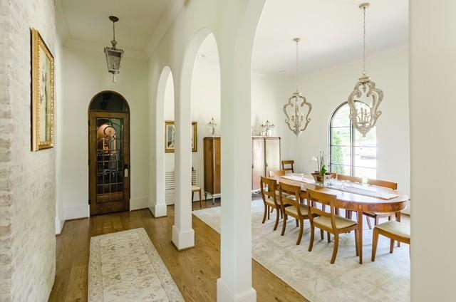 interior space featuring hardwood / wood-style flooring and crown molding