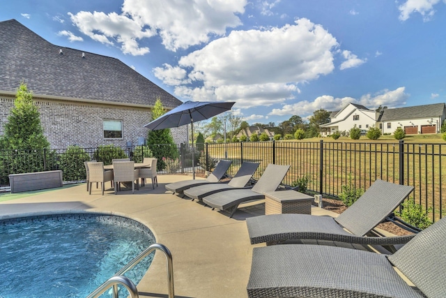 view of pool featuring a patio