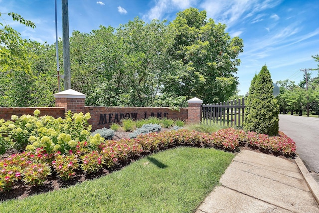 view of community sign