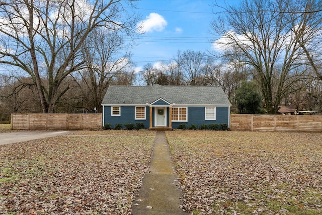 view of single story home