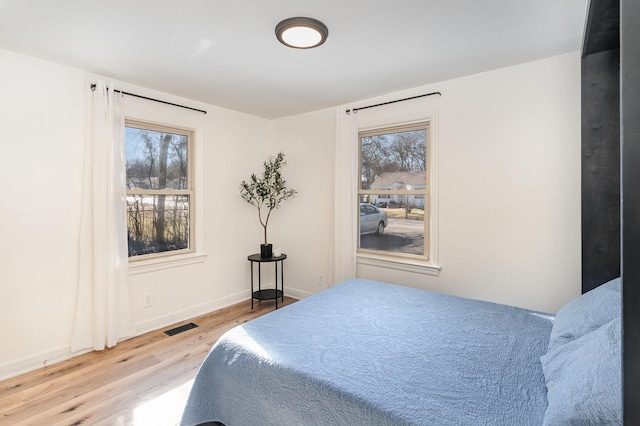 bedroom featuring light hardwood / wood-style floors