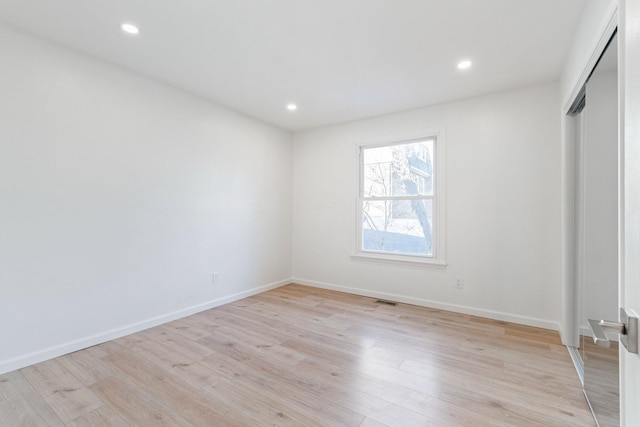 unfurnished bedroom featuring light hardwood / wood-style flooring