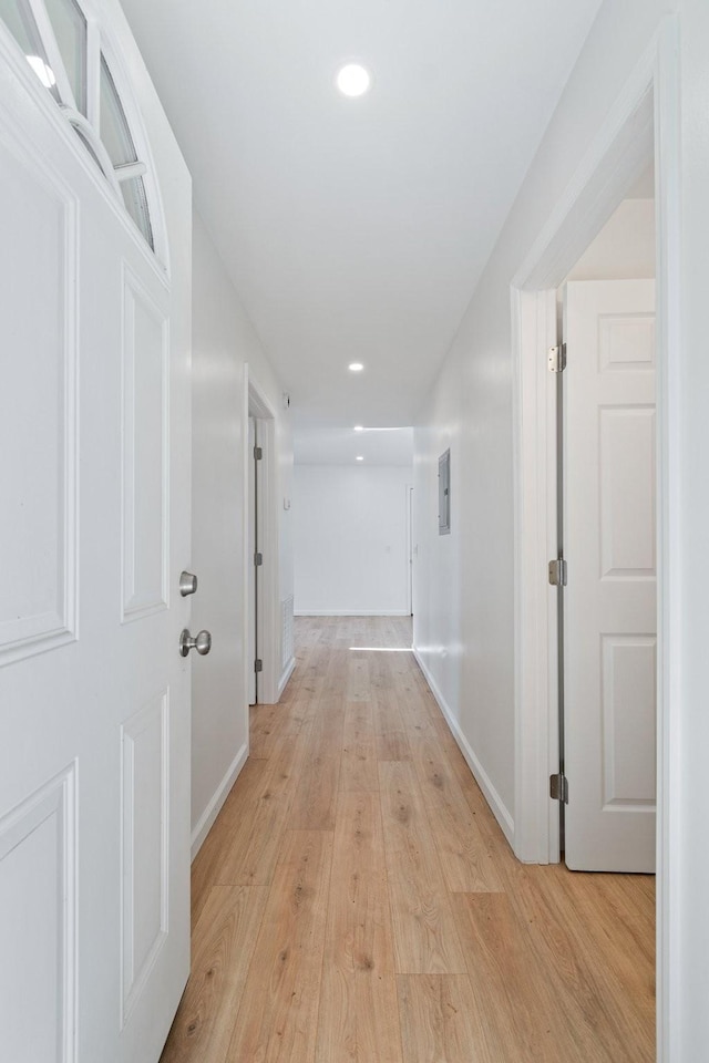 hallway featuring light hardwood / wood-style floors