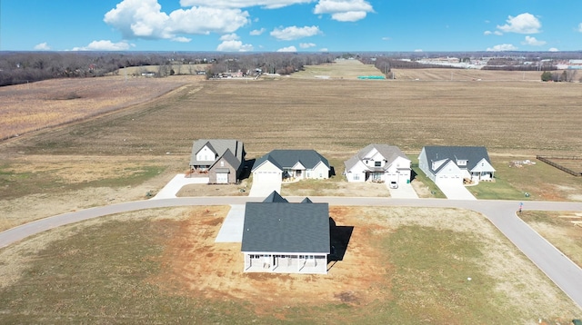 aerial view featuring a rural view