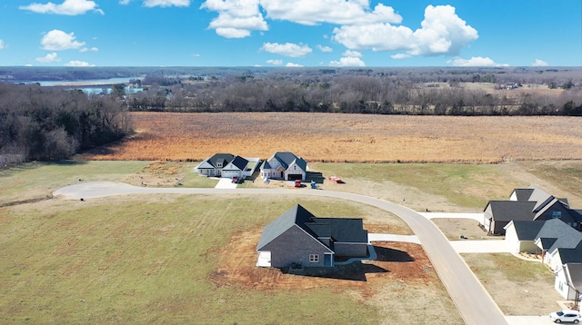 drone / aerial view featuring a rural view