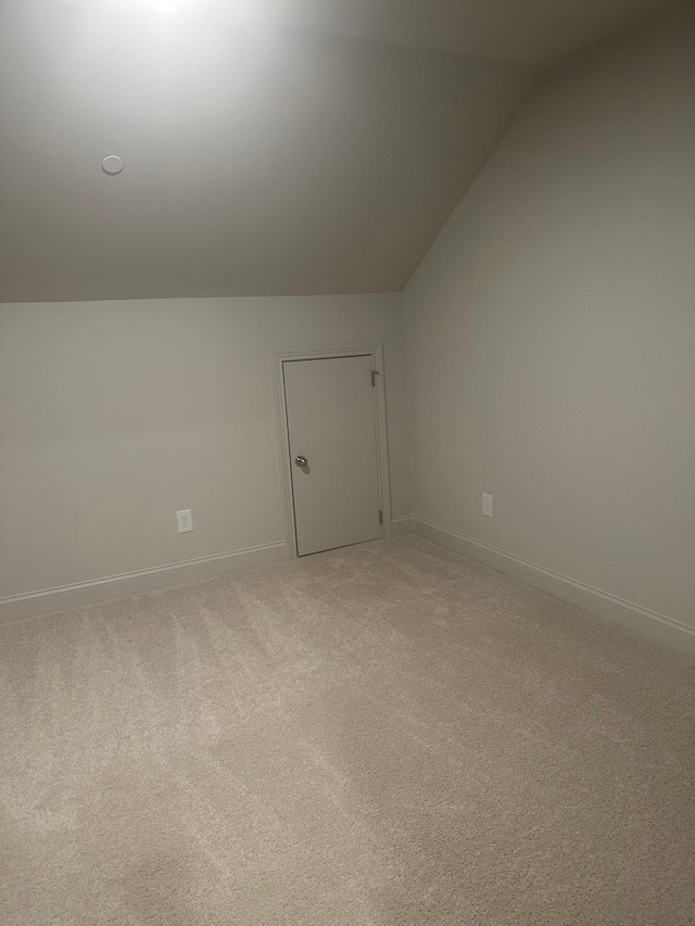 additional living space featuring carpet and lofted ceiling