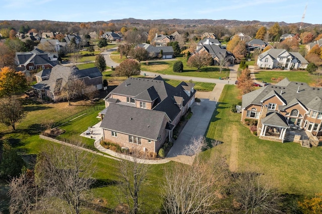 aerial view with a residential view