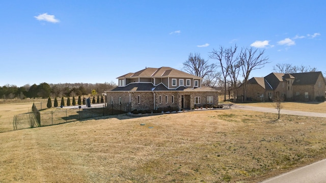 view of front of house with a front lawn