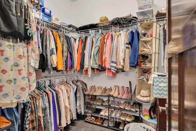 spacious closet with carpet flooring