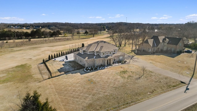 aerial view with a rural view