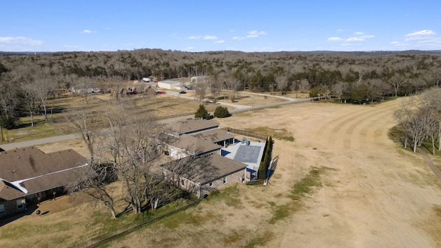 birds eye view of property with a rural view