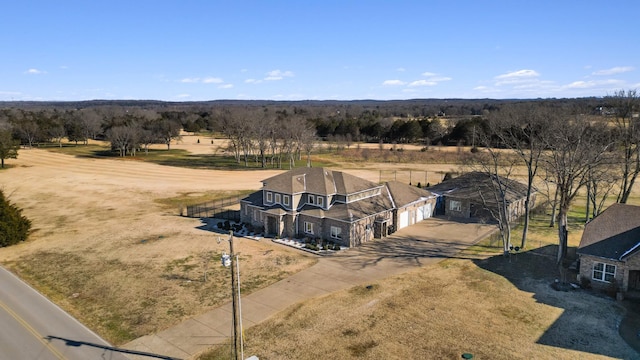 bird's eye view with a rural view