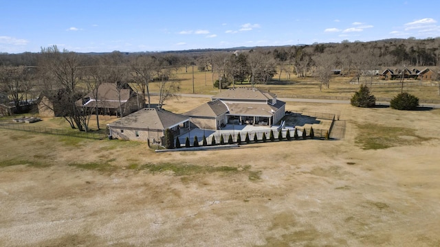 drone / aerial view featuring a rural view