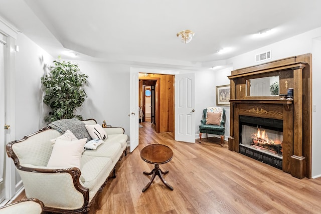 living room with light wood-type flooring