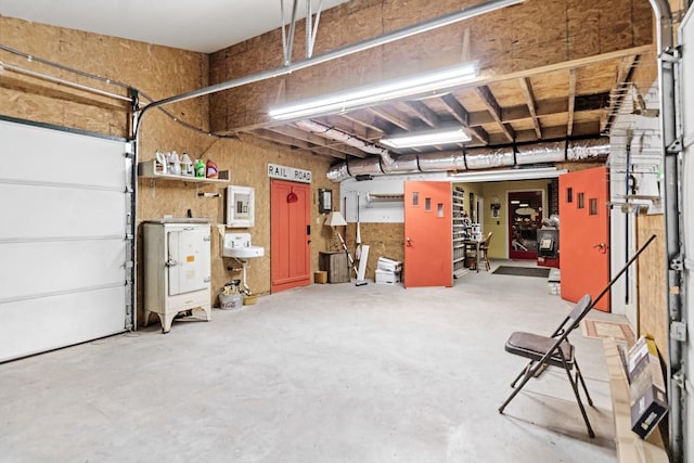 garage featuring sink