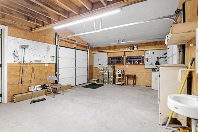 garage with sink