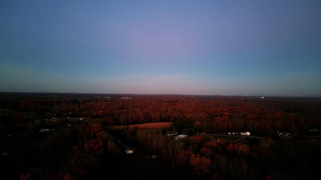 view of aerial view at dusk