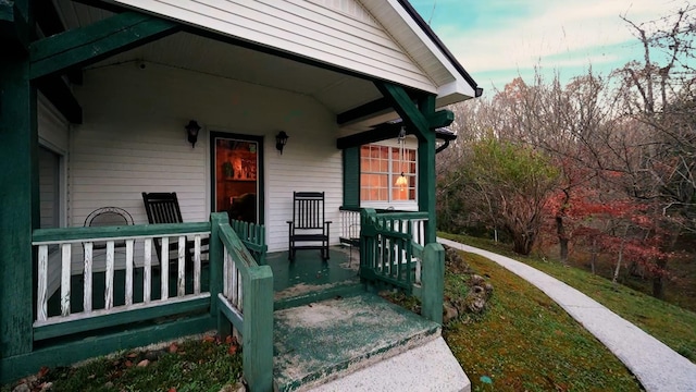 exterior space with a porch