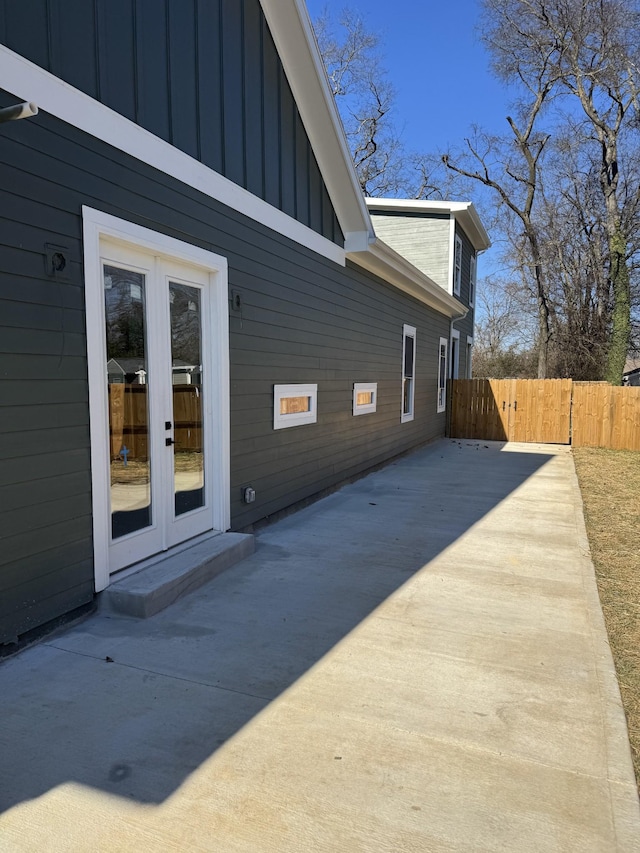 exterior space with french doors and a patio