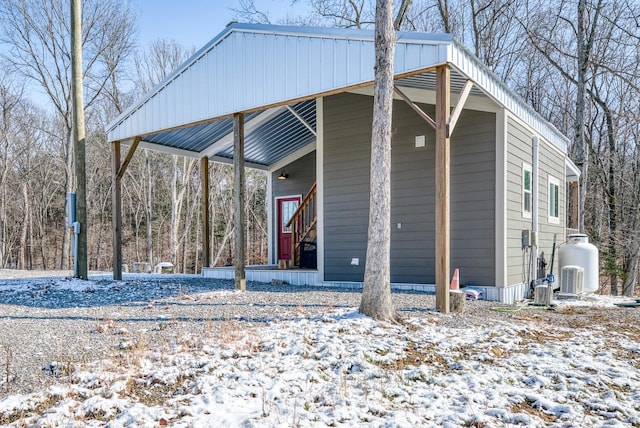 view of snow covered structure