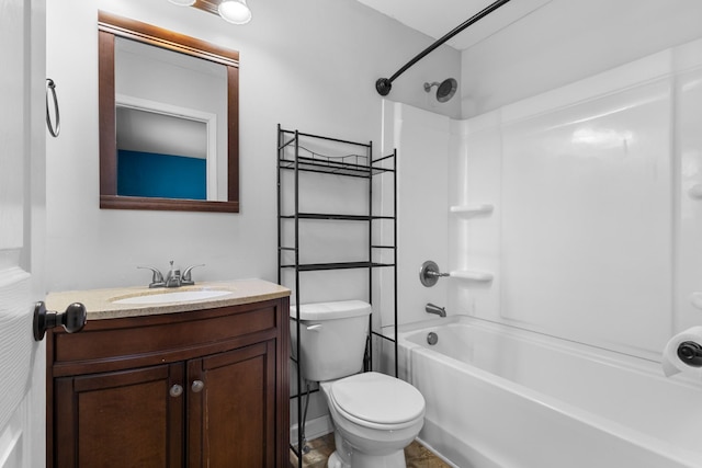 full bathroom featuring vanity, toilet, and shower / bath combination