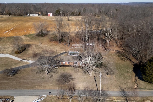 drone / aerial view featuring a rural view