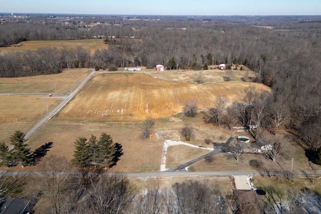 bird's eye view with a rural view