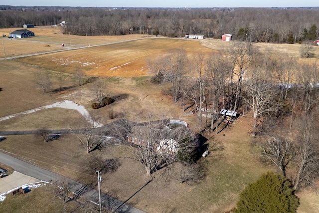 drone / aerial view with a rural view